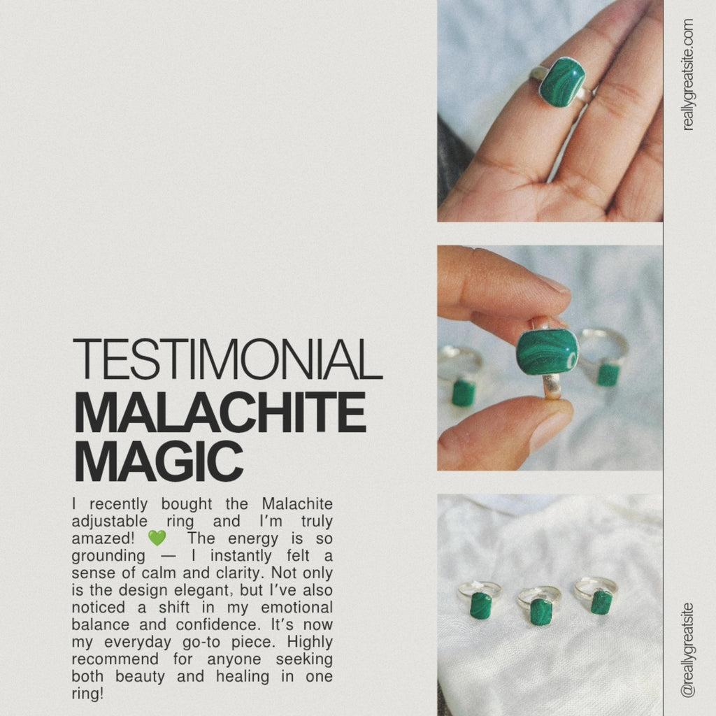 Premium Malachite Adjustable Ring