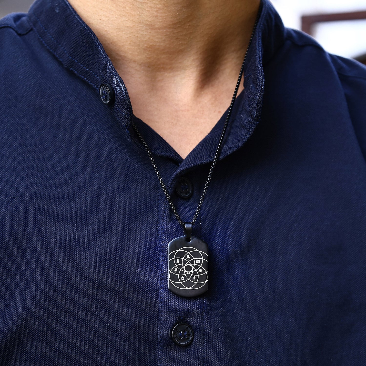 Black Seven Chakra Chain: IGP Plating Pendant