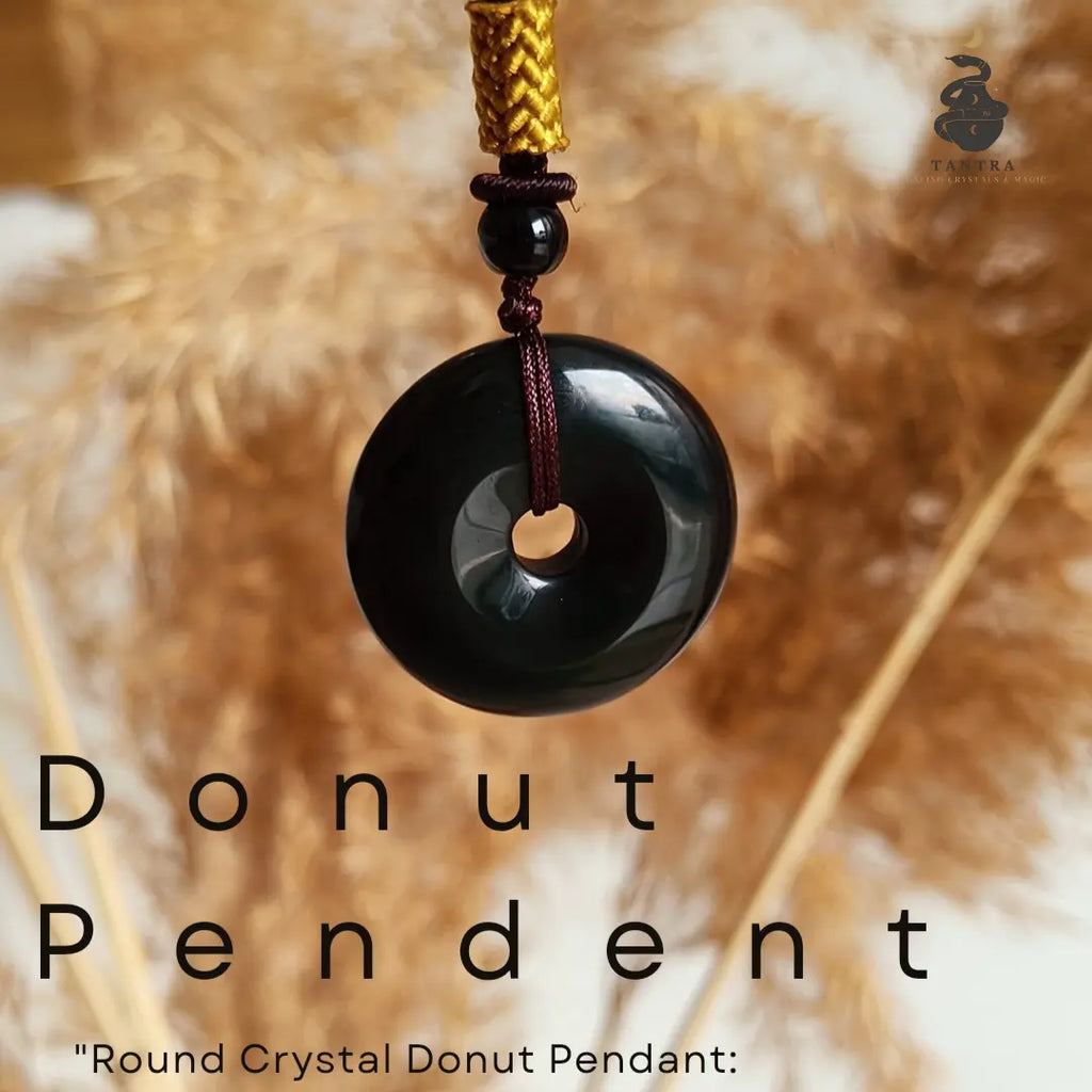 Black Obsidian Donut Pendant