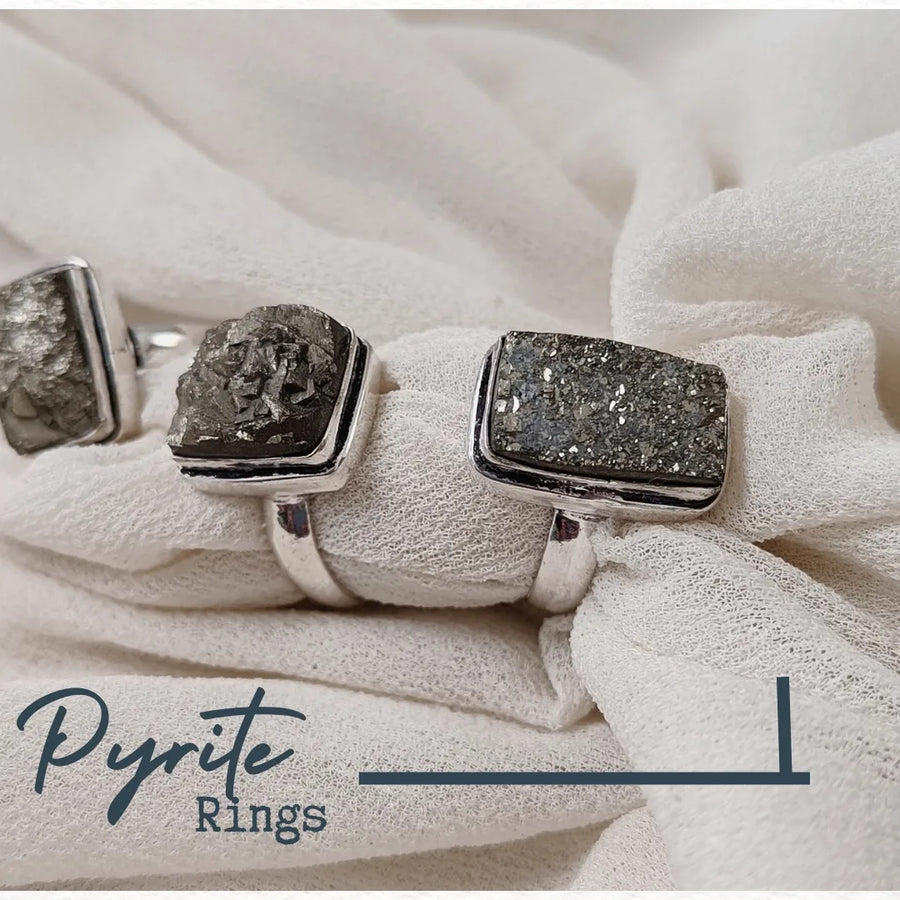 Pyrite Rough Stone Ring