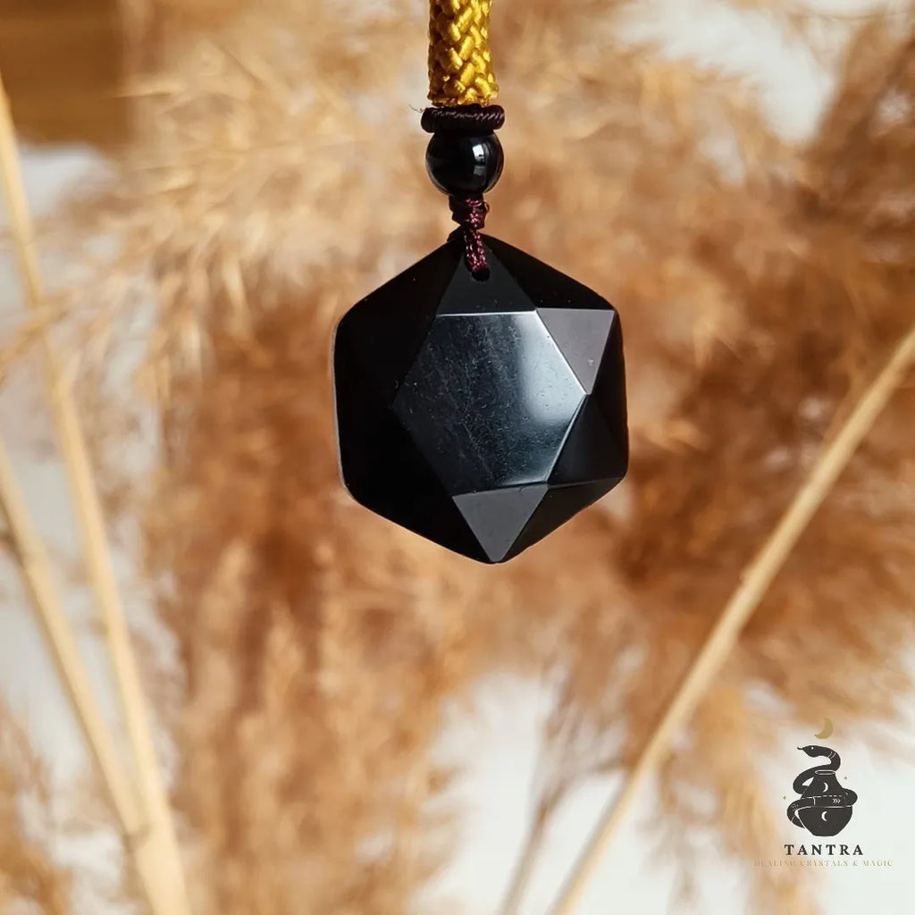 Star of David Black Crystal Pendant