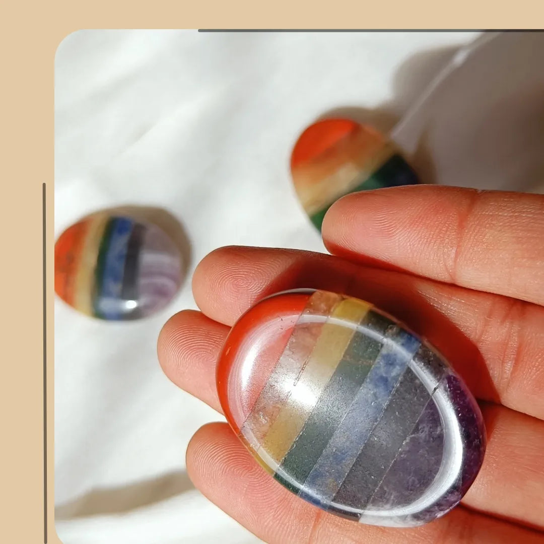 Seven Chakra Worry Stone