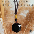 Star of David Black Crystal Pendant
