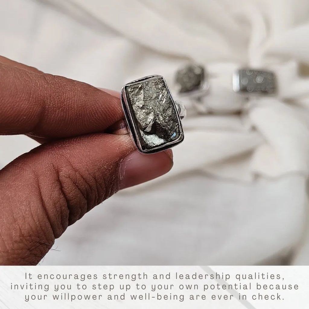 Pyrite Rough Stone Ring