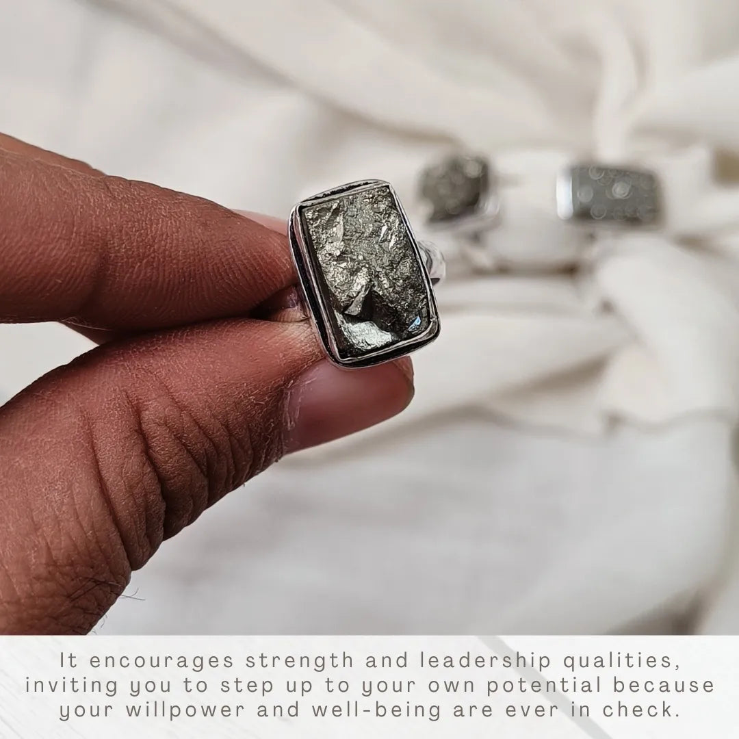 Pyrite Rough Stone Ring