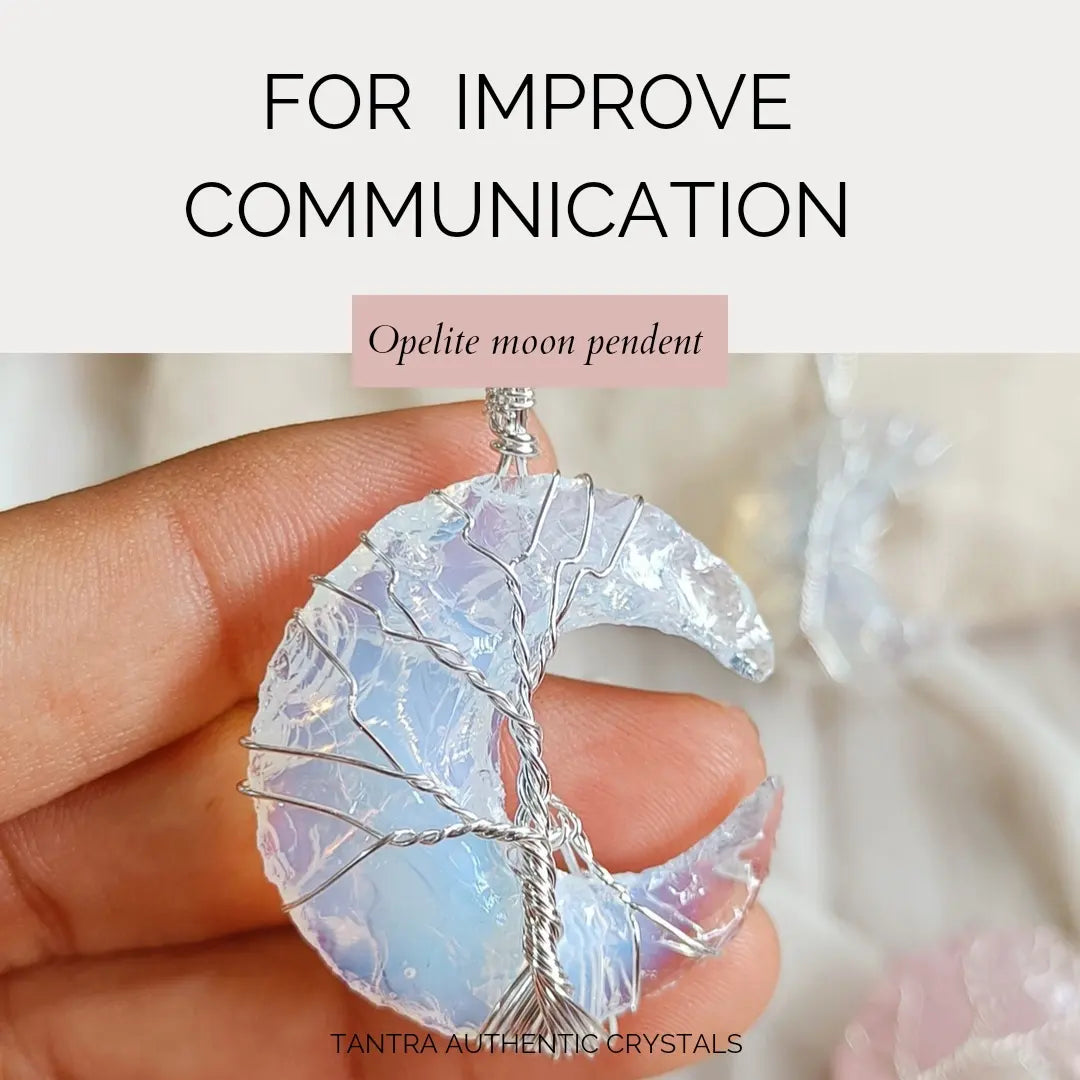Opalite Moon Pendant