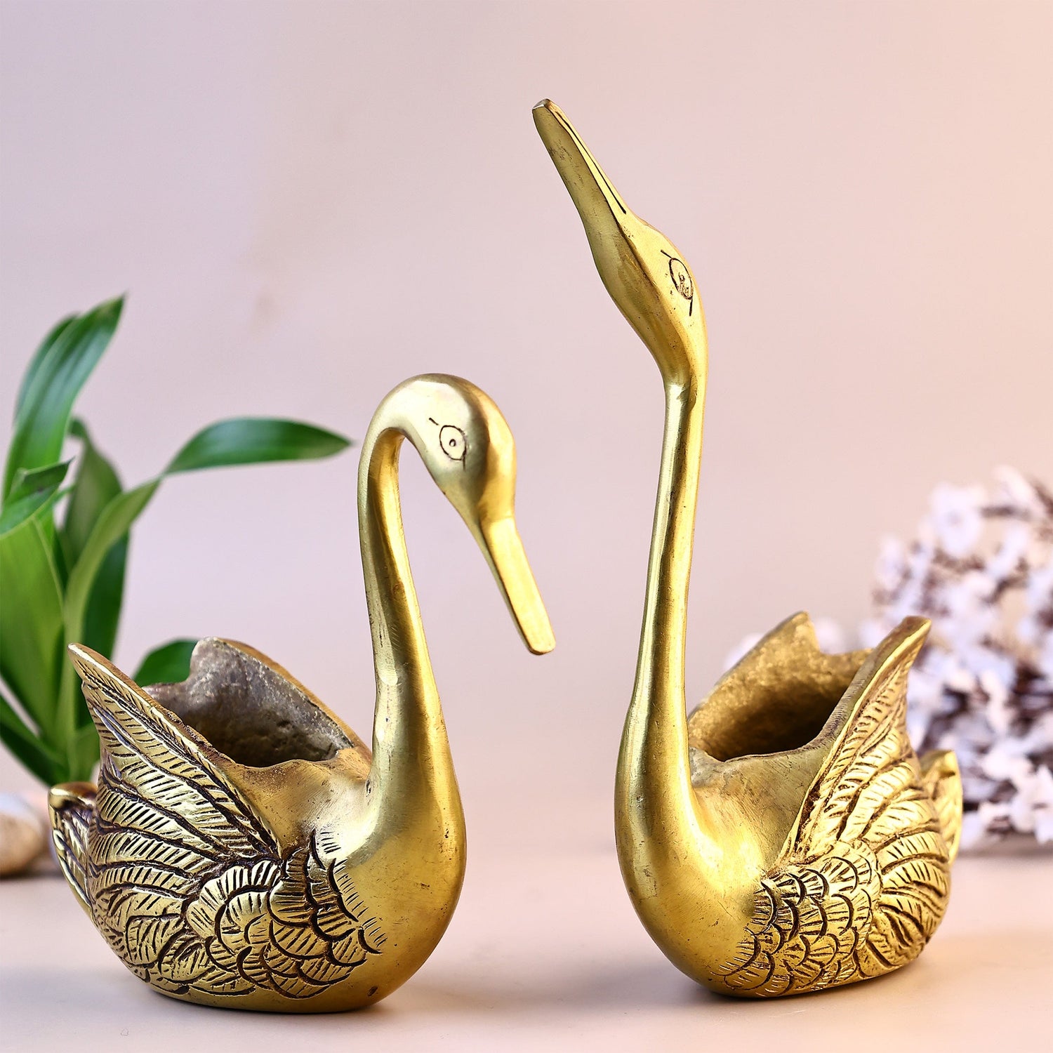 Brass Duck Pair Statue