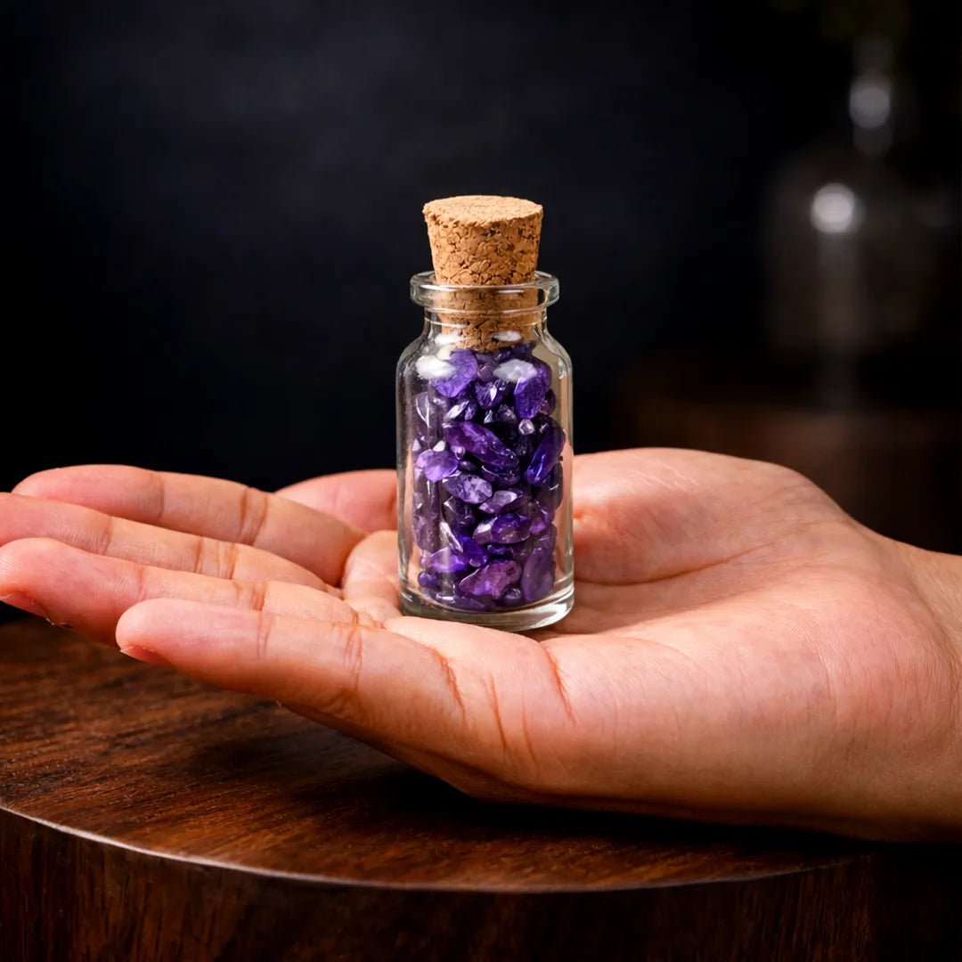 Amethyst Bottle Chips – Emotional Healing, Stress Relief & Mental Peace