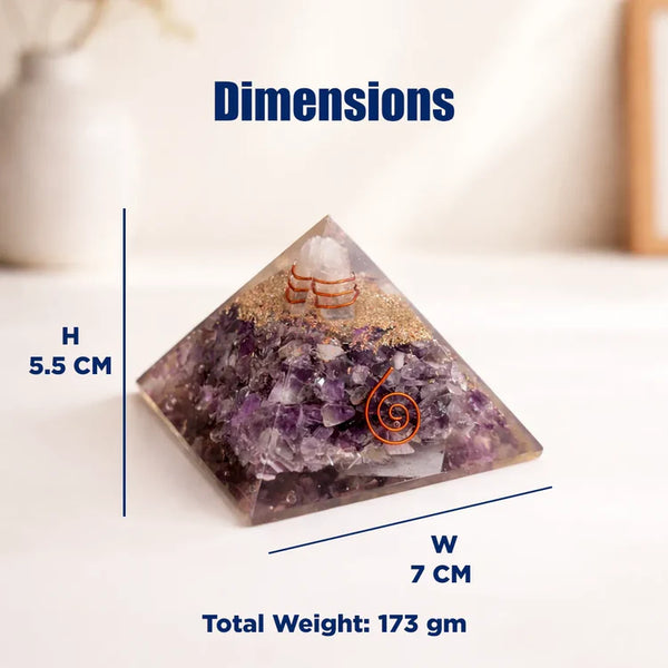 Amethyst Crystal Pyramid – Natural Healing Crystal Pyramid for Calm, Meditation