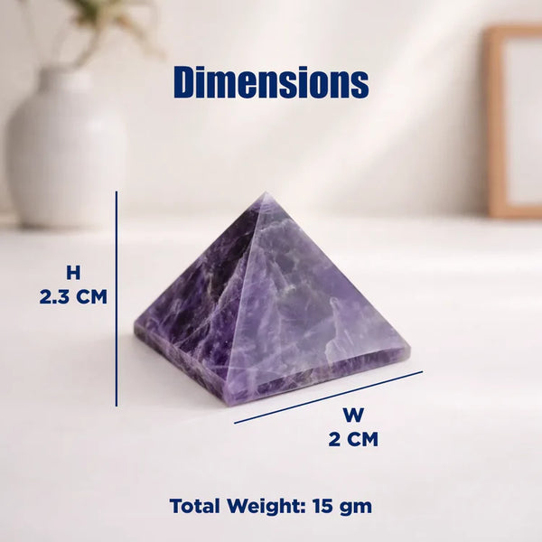 Amethyst Small Pyramid – Natural Healing Crystal Pyramid for Peace, Protection & Focus