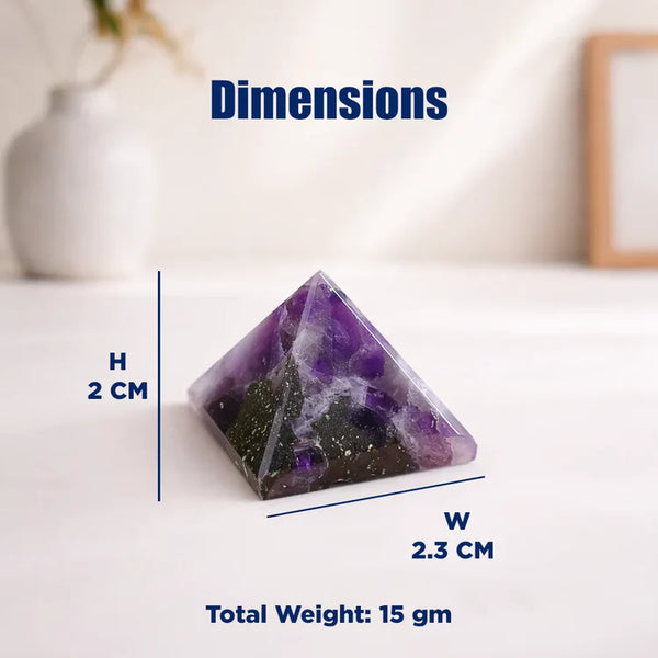 Amethyst Pyramid Small – Natural Healing Crystal Pyramid for Peace, Protection