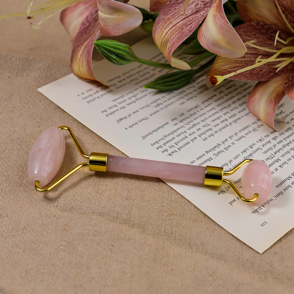 Skin Glow and Love Attract Rose Quartz Roller - Abhimantrit & Certified