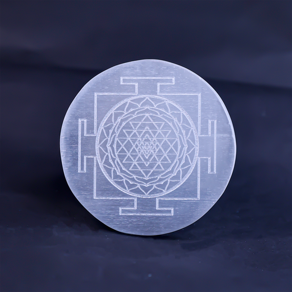 Shriyantra Selenite Plate Circle – Crystal Charging & Cleansing