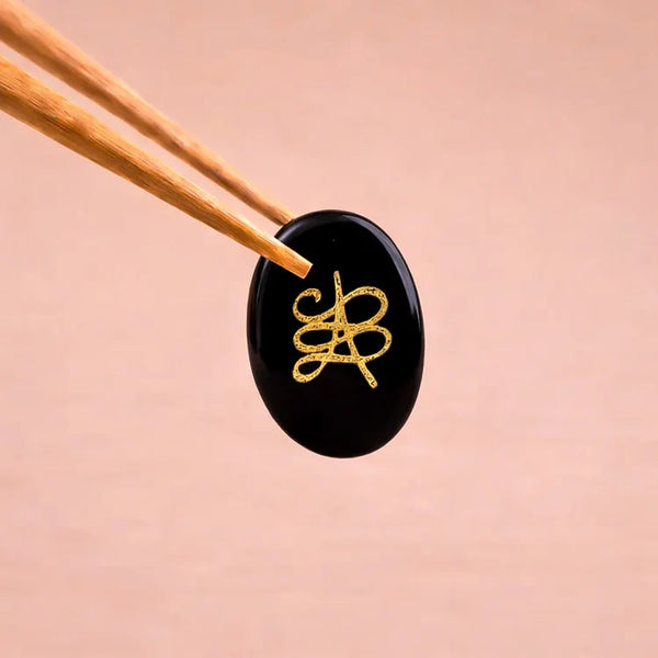 Black Tourmaline Zibu Coin – Protective Crystal for Luck, Positivity & Energy Shield