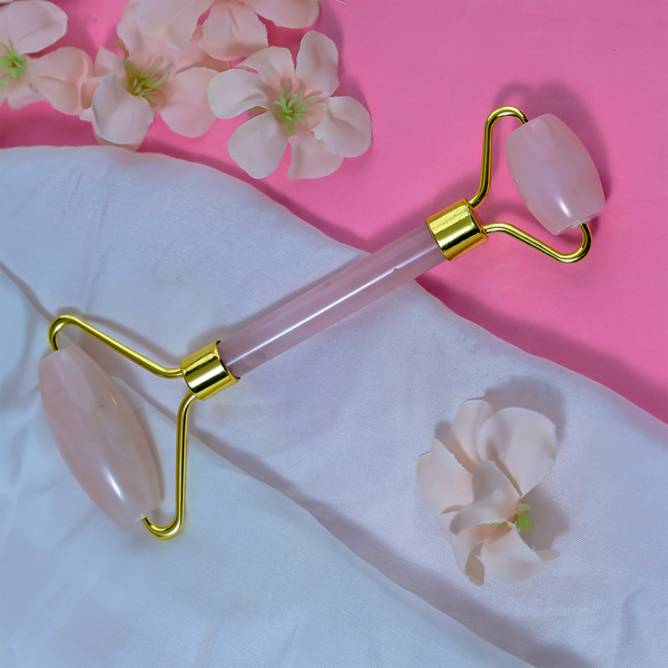 Skin Glow and Love Attract Rose Quartz Roller - Abhimantrit & Certified