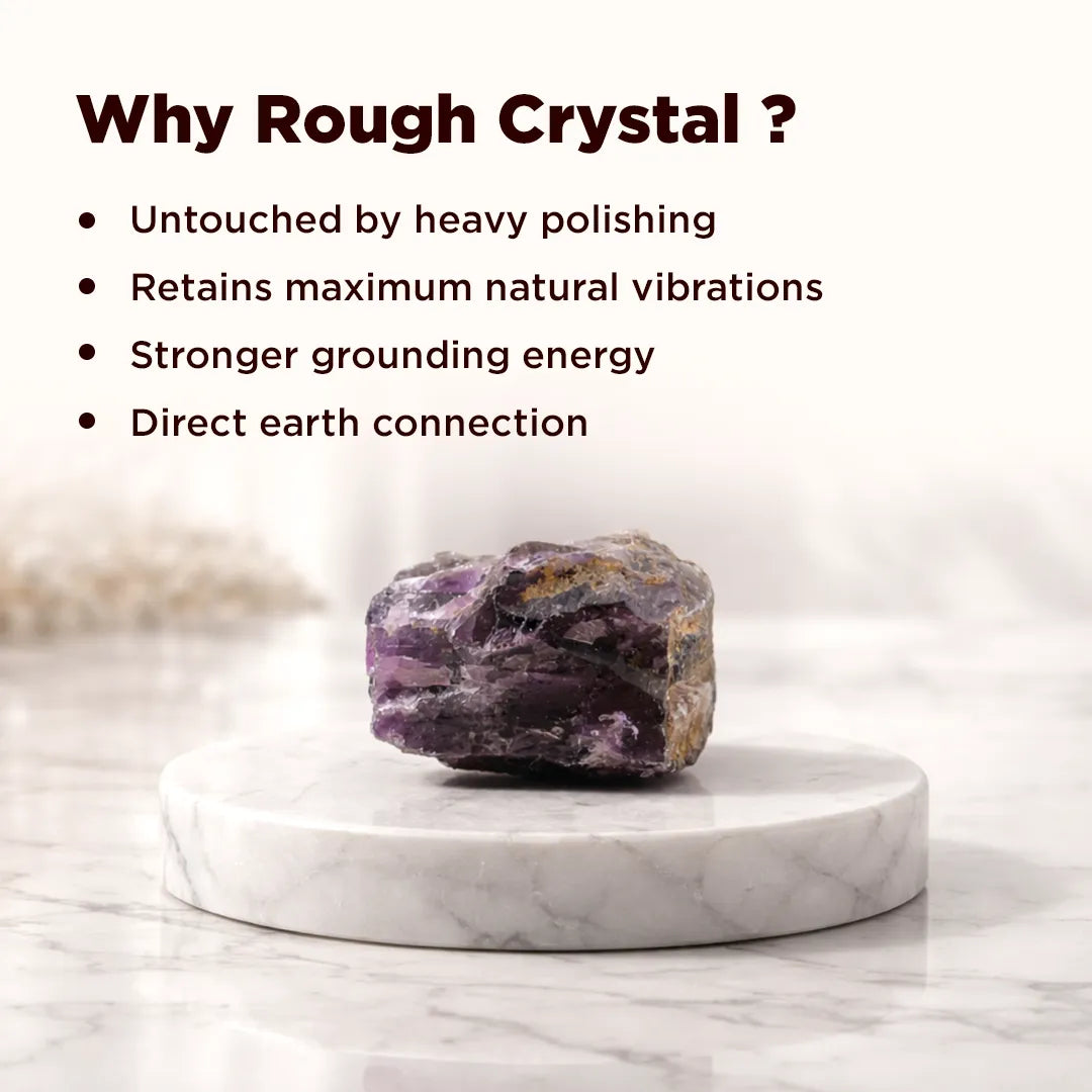 Rough Natural Amethyst Stone – Certified Raw Healing & Calmness Crystal