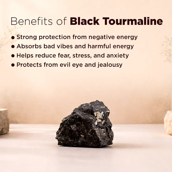 Rough Natural Black Tourmaline Stone – Certified Raw Protection