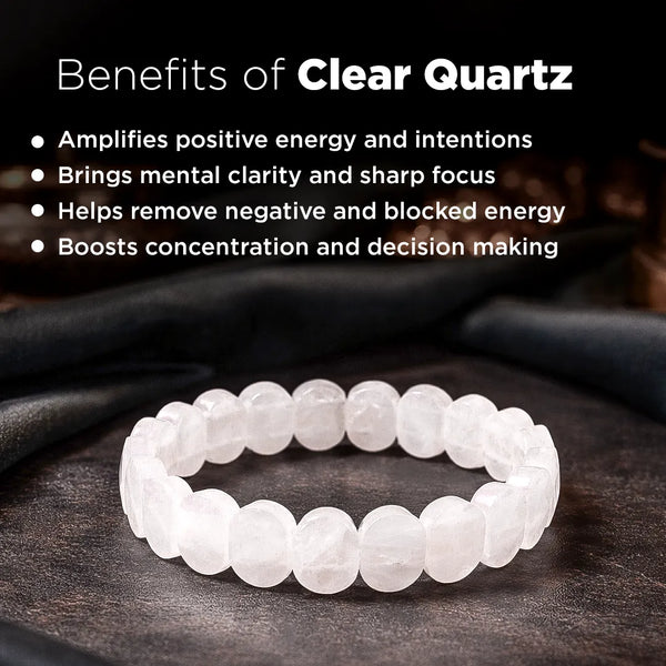 Clear Quartz Emerald Cut Bracelet – Relief from Depression, Anger & Anxiety