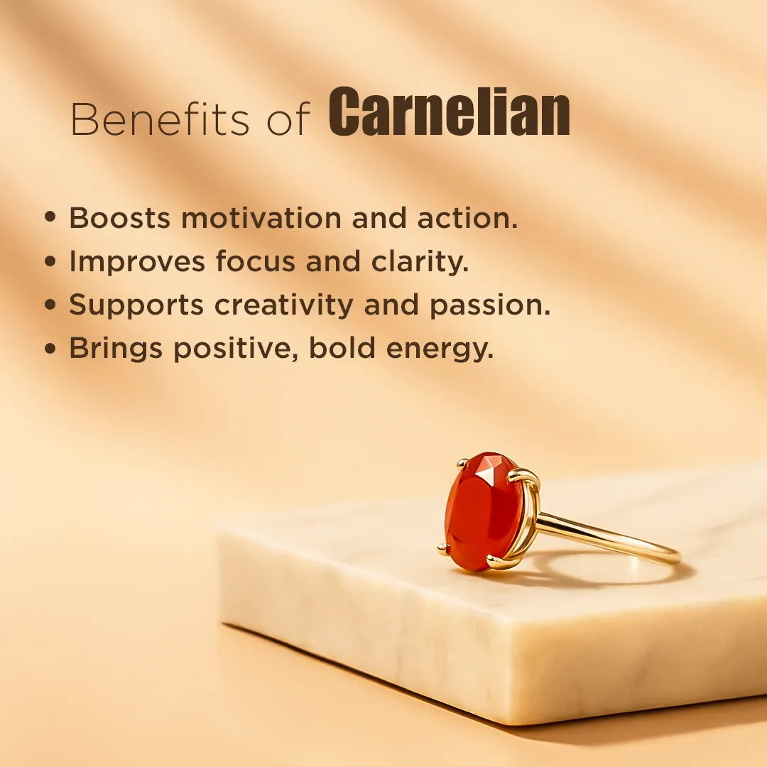 Elegant Carnelian Ring – Certified Stone for Vitality, Confidence & Wellness