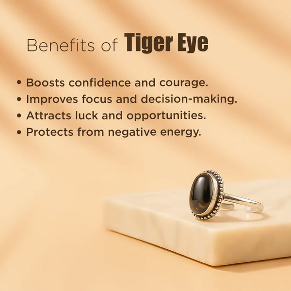 Tiger Eye Ring: Enhances Focus and Decision-Making