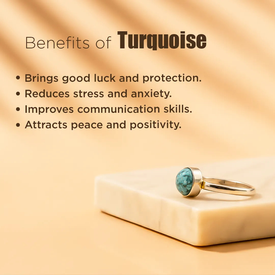 African Turquoise Ring: Strengthens Communication & Confidence
