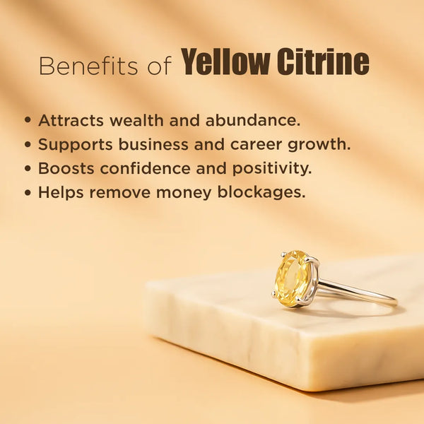 Yellow Citrine Ring: Abundance & Prosperity