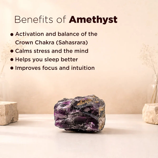 Rough Natural Amethyst Stone – Certified Raw Healing & Calmness Crystal