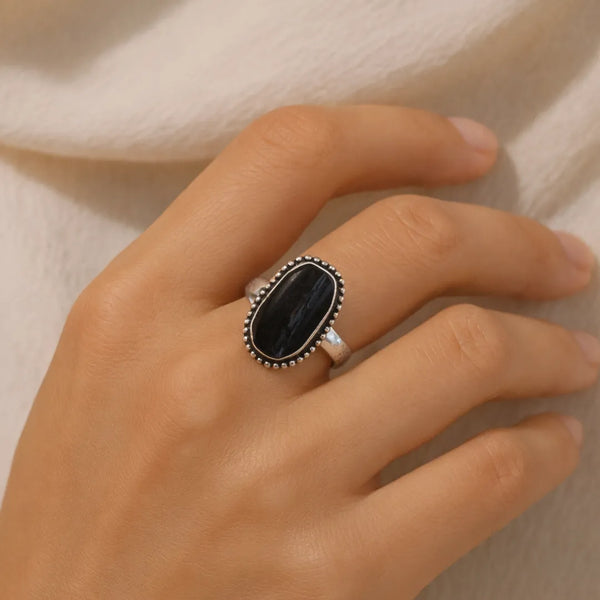 Black Tourmaline Ring: Protect from Psyhic attacks & Negative Engery