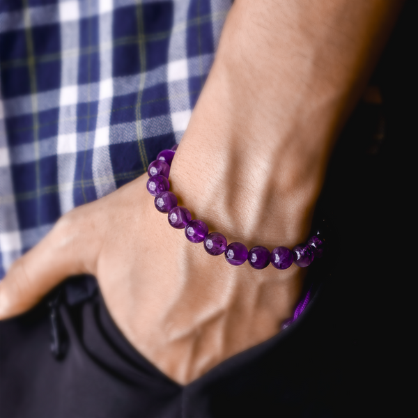 Amethyst Thread Bracelet: Attract Luck, Improve Health & Skin