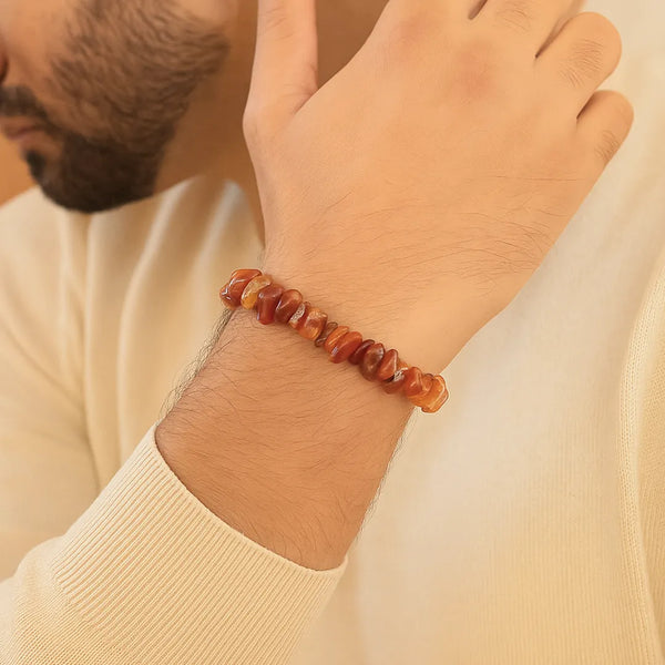 Carnelian Uncut Bracelet: Supports in Achieving Goals