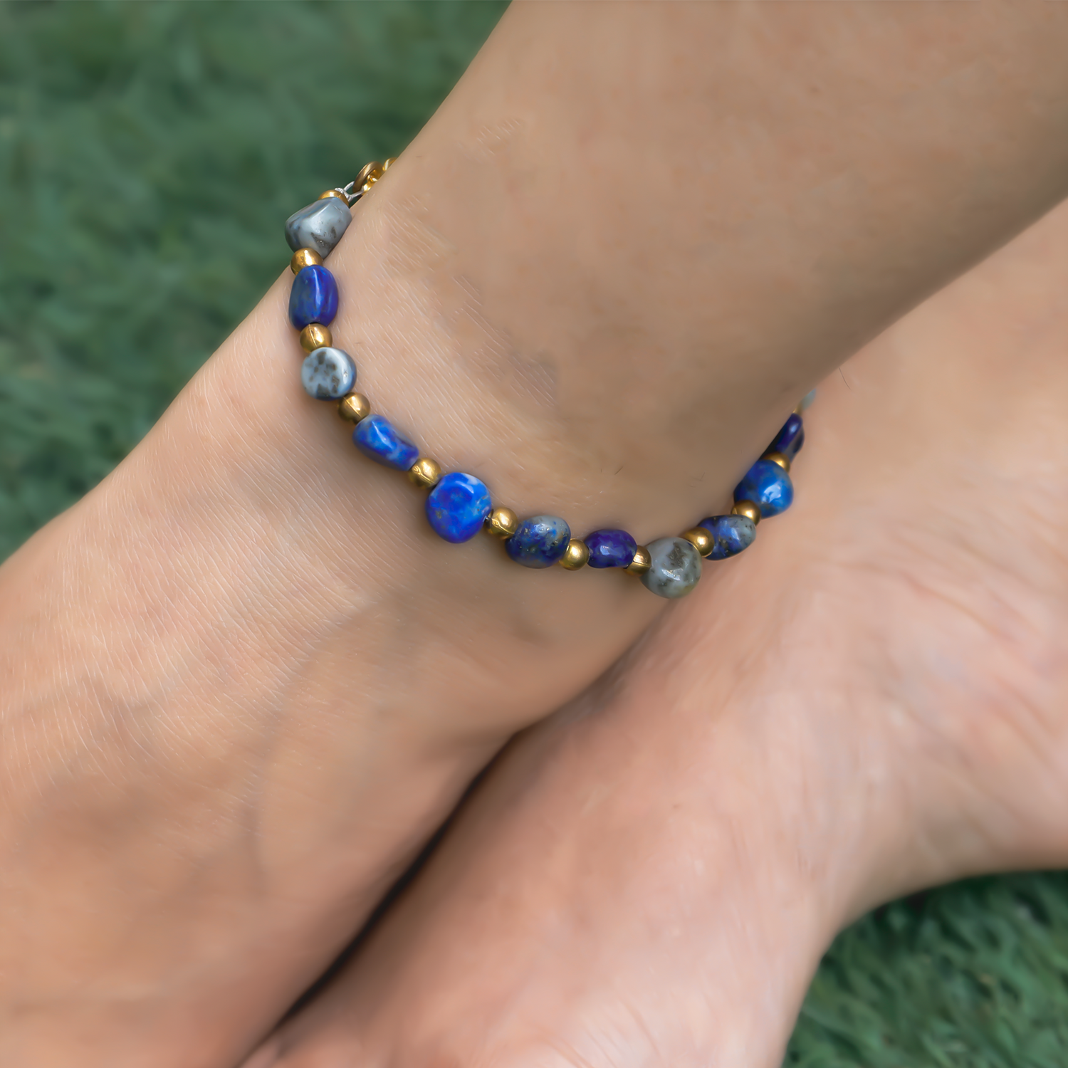 Lapiz Lazuli Anklet: Enhancing Intuition and Spiritual Awareness