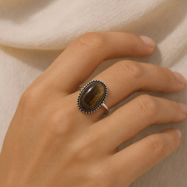 Tiger Eye Ring: Enhances Focus and Decision-Making