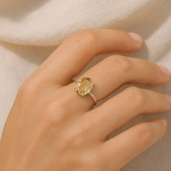 Yellow Citrine Ring: Abundance & Prosperity
