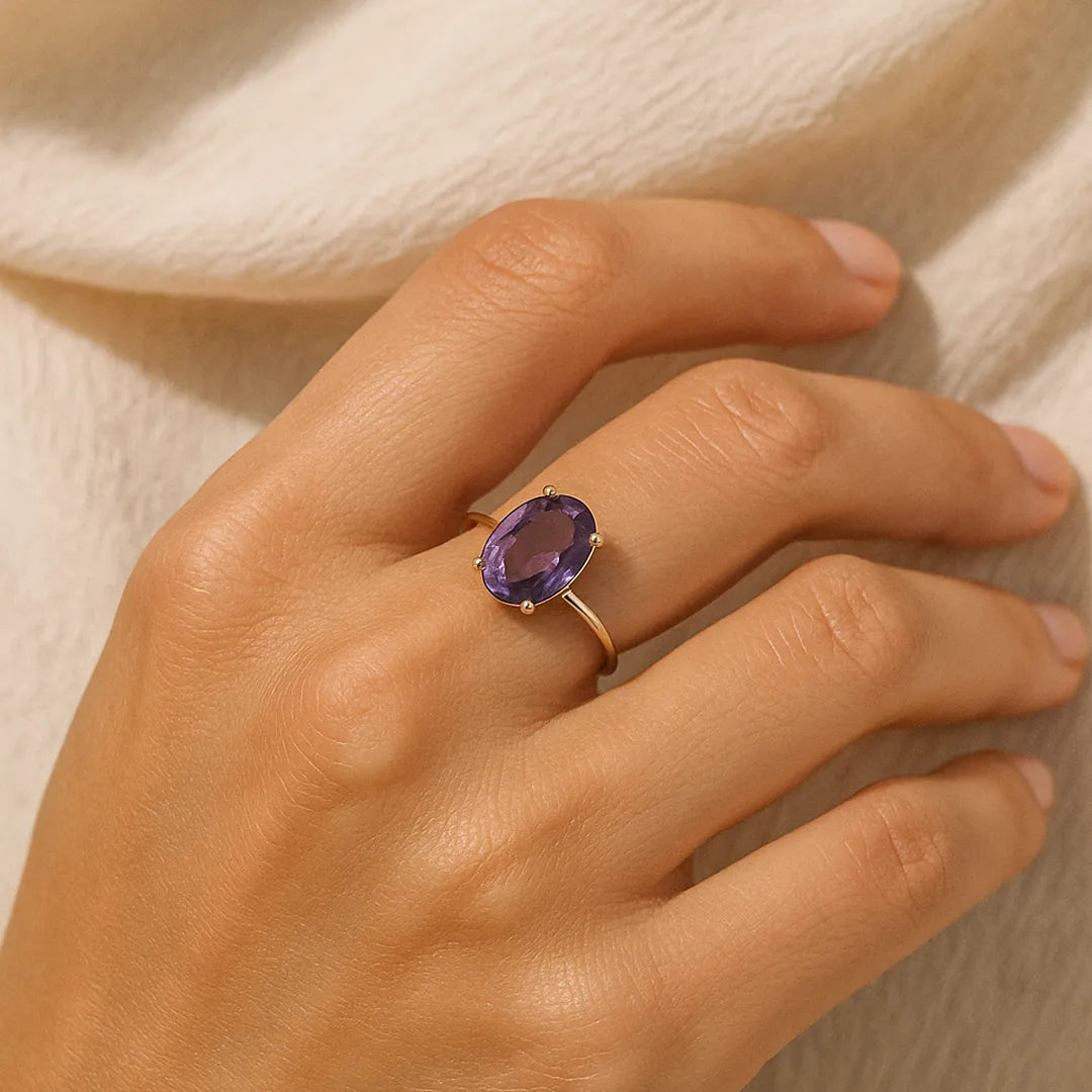 Amethyst Ring: Attract Luck, Enhance Intuition, Improve Health & Skin