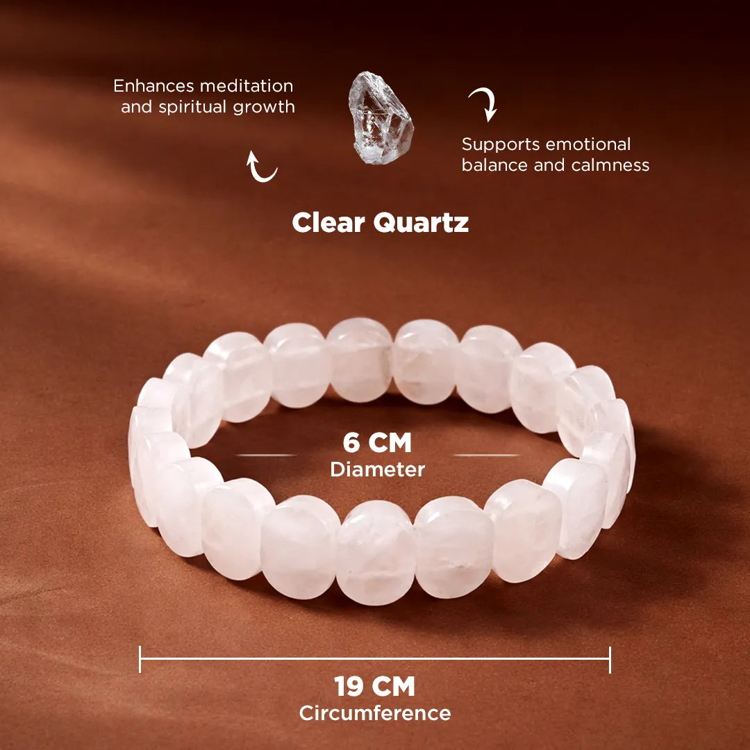 Clear Quartz Emerald Cut Bracelet – Relief from Depression, Anger & Anxiety