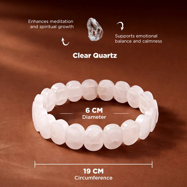 Clear Quartz Emerald Cut Bracelet – Relief from Depression, Anger & Anxiety