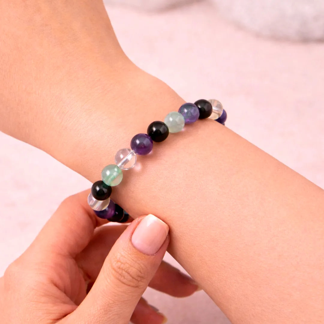Aquarius Zodiac Bracelet – Natural Multi Stone Bracelet for Creativity – Abhimantrit