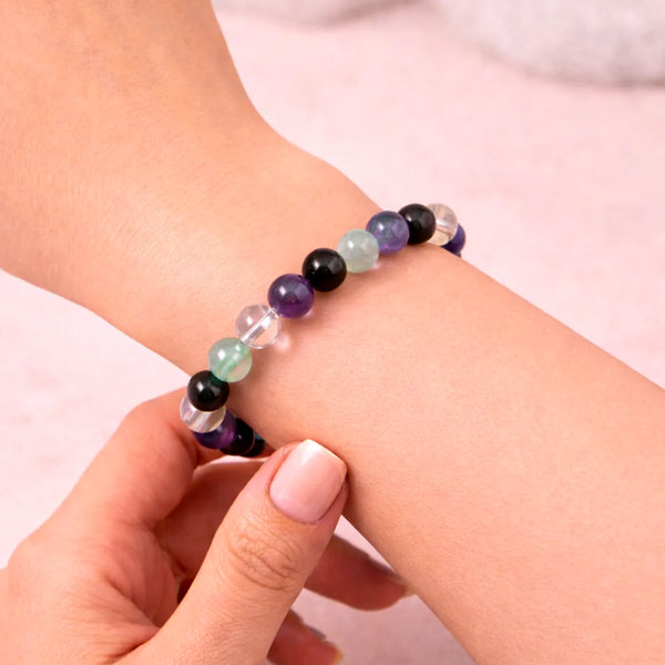 Aquarius Zodiac Bracelet – Natural Multi Stone Bracelet for Creativity – Abhimantrit