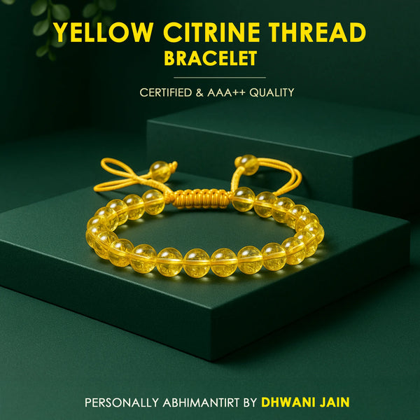 Yellow Citrine Thread Bracelet: High Financial Status, Success in Job & Profession