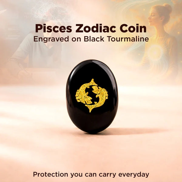 Pisces Zodiac Sign Coin – Abhimantrit Astrology Coin for Peace