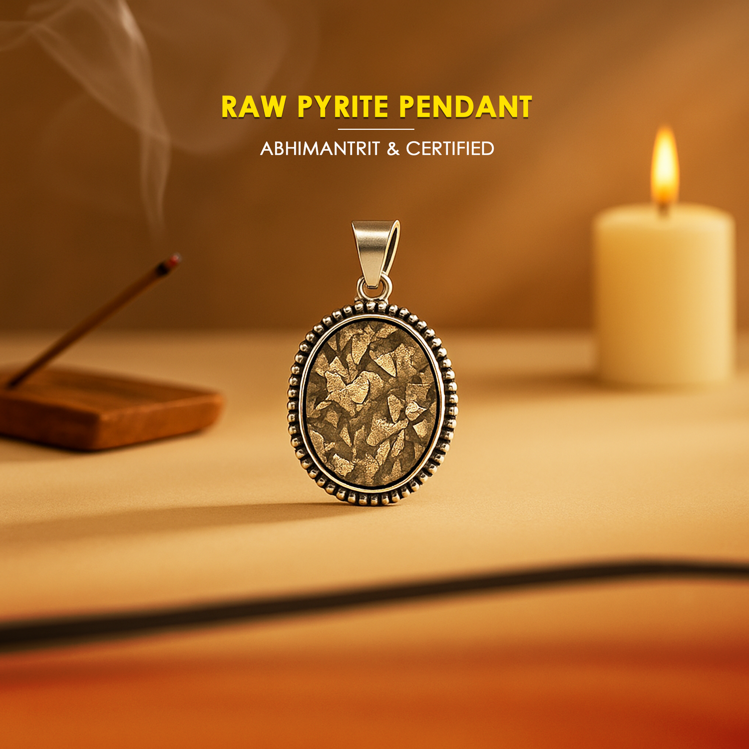 Raw Pyrite Pendant for Wealth & Money