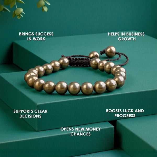 Pyrite Thread Bracelet: Attract Money, Success, Name & Fame