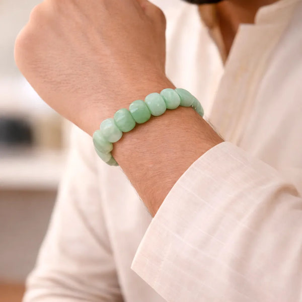 Green Aventurine Emerald Cut Bracelet – Luck, Growth & Emotional Balance