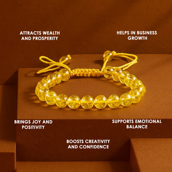 Yellow Citrine Thread Bracelet: High Financial Status, Success in Job & Profession