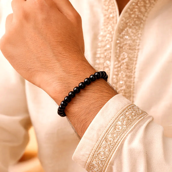 Black Tourmaline Bracelet for Protection, Grounding & Stress Relief
