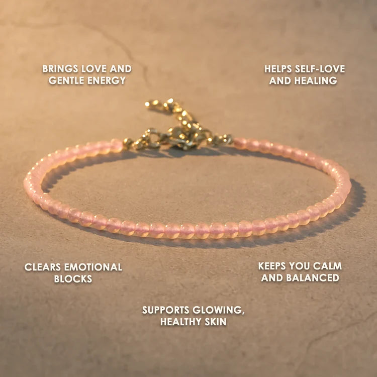 Rose Quartz Diamond Cut Anklet: Improve Love, Relationship & Emotional Connection