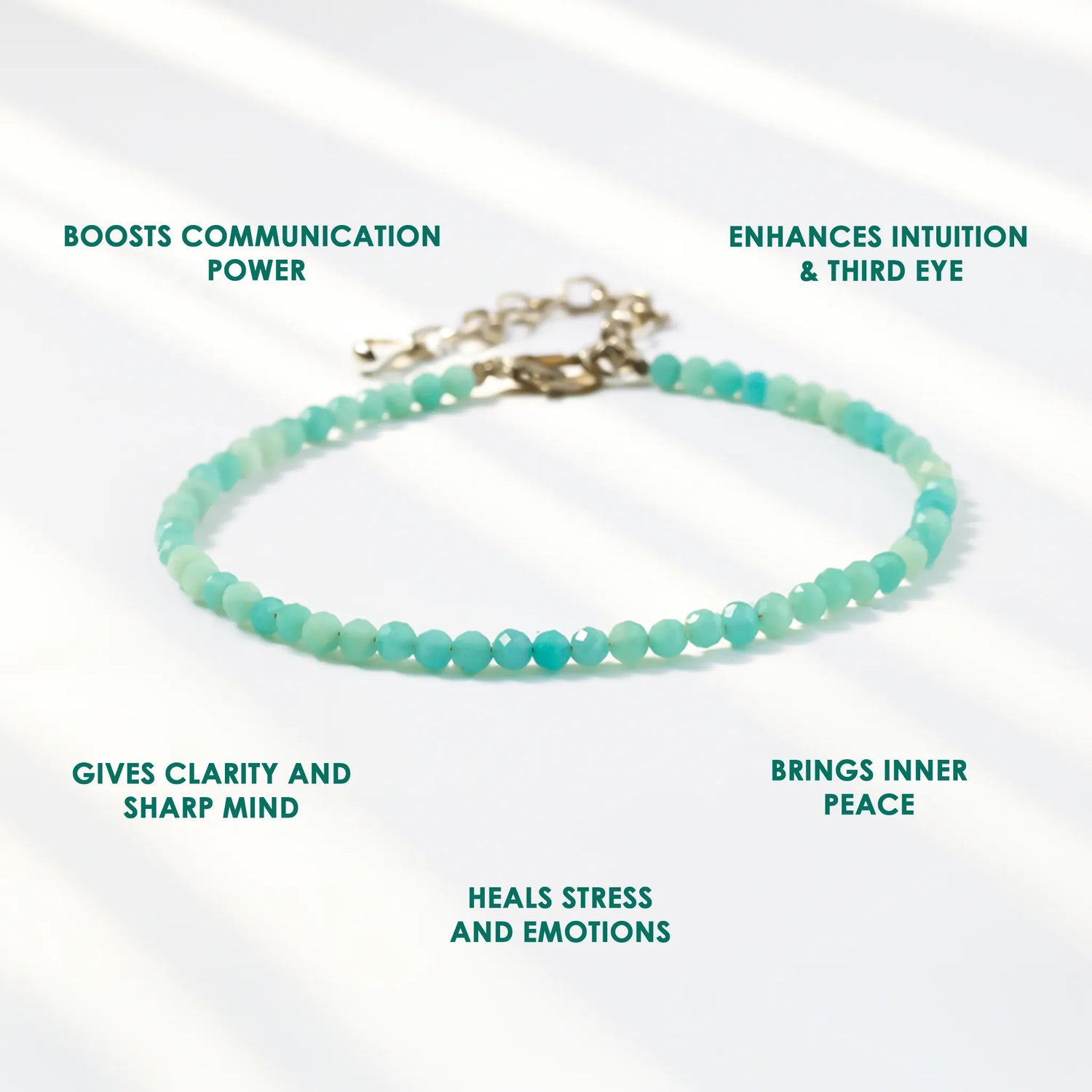 Amazonite Diamond Cut Anklet: Enhances Love, Calms Your Mind, Beautifies Skin
