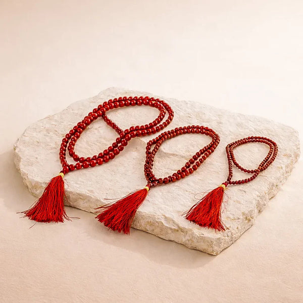 Red Carnelian Crystal Mala – Confidence, Energy & Courage Mala