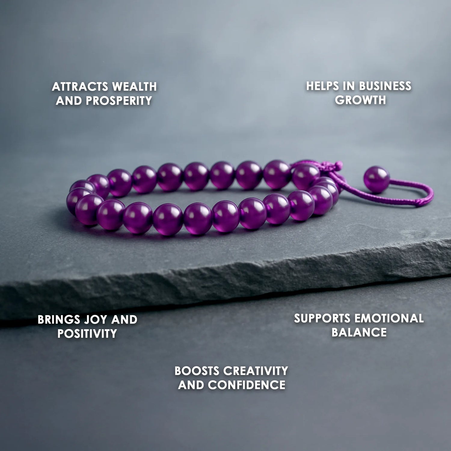 Amethyst Thread Bracelet: Attract Luck, Improve Health & Skin