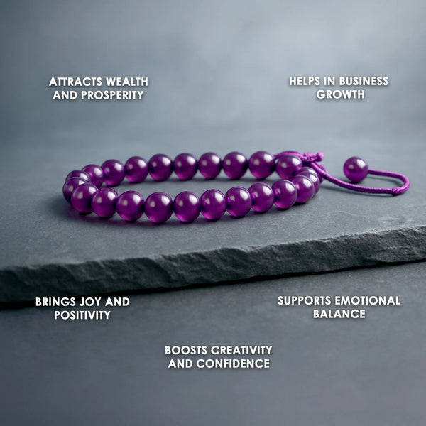 Amethyst Thread Bracelet: Attract Luck, Improve Health & Skin